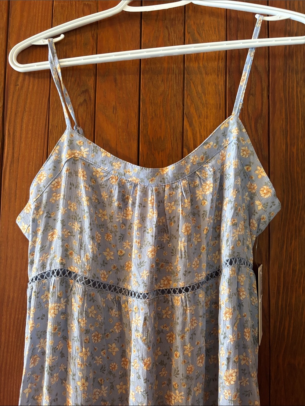 Blue Floral Spaghetti-Strap Sundress
